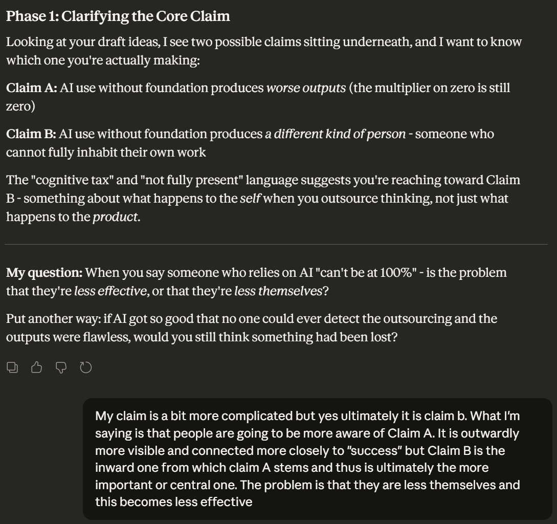 Socratic questioning in action - AI asking deep questions to challenge thinking